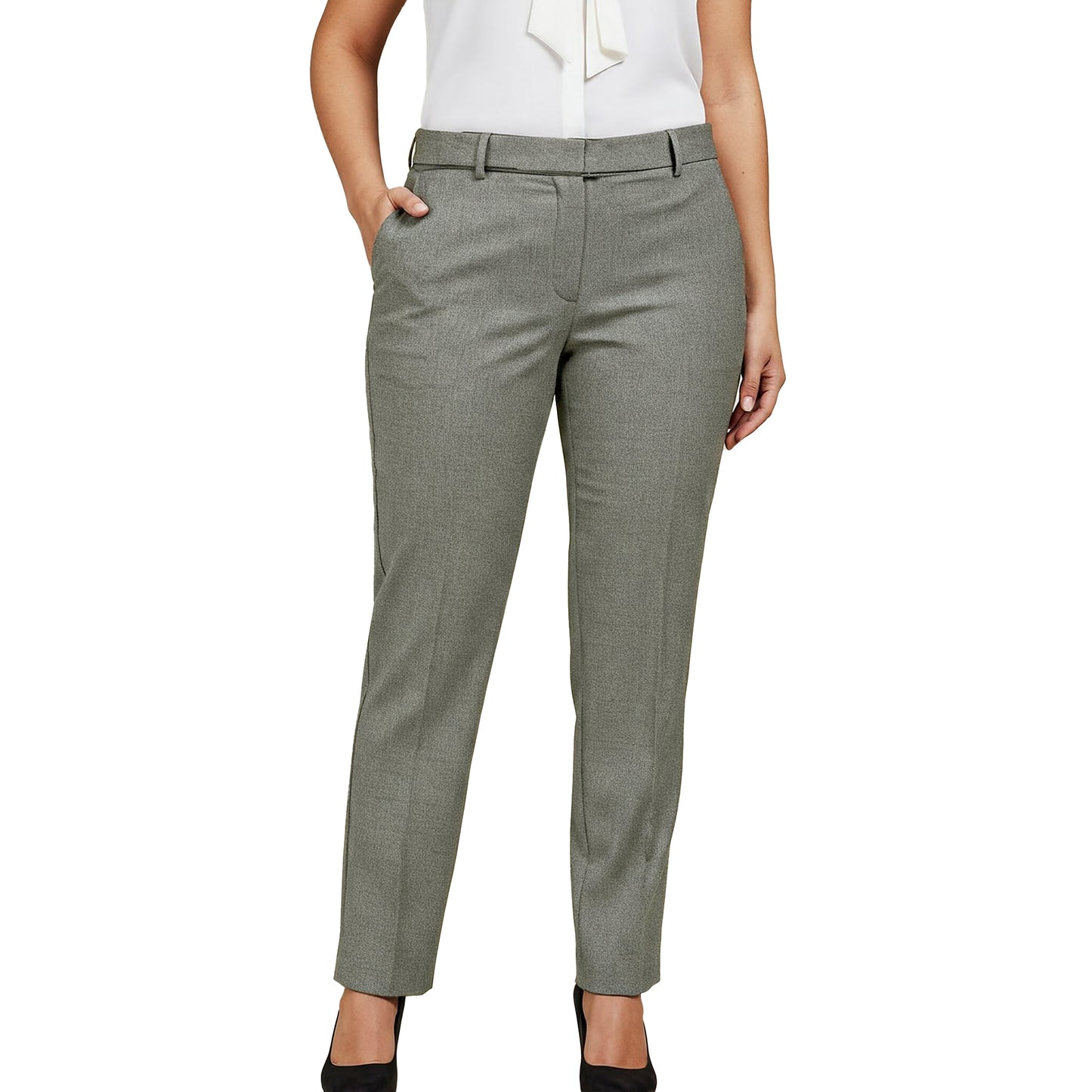 Female Trousers For Ankle Length Grey